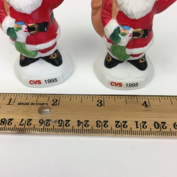 2 Vtg 1995 CVS Santa w Bear Christmas Holiday Ornaments Ceramic Collectible - Picture 8 of 10